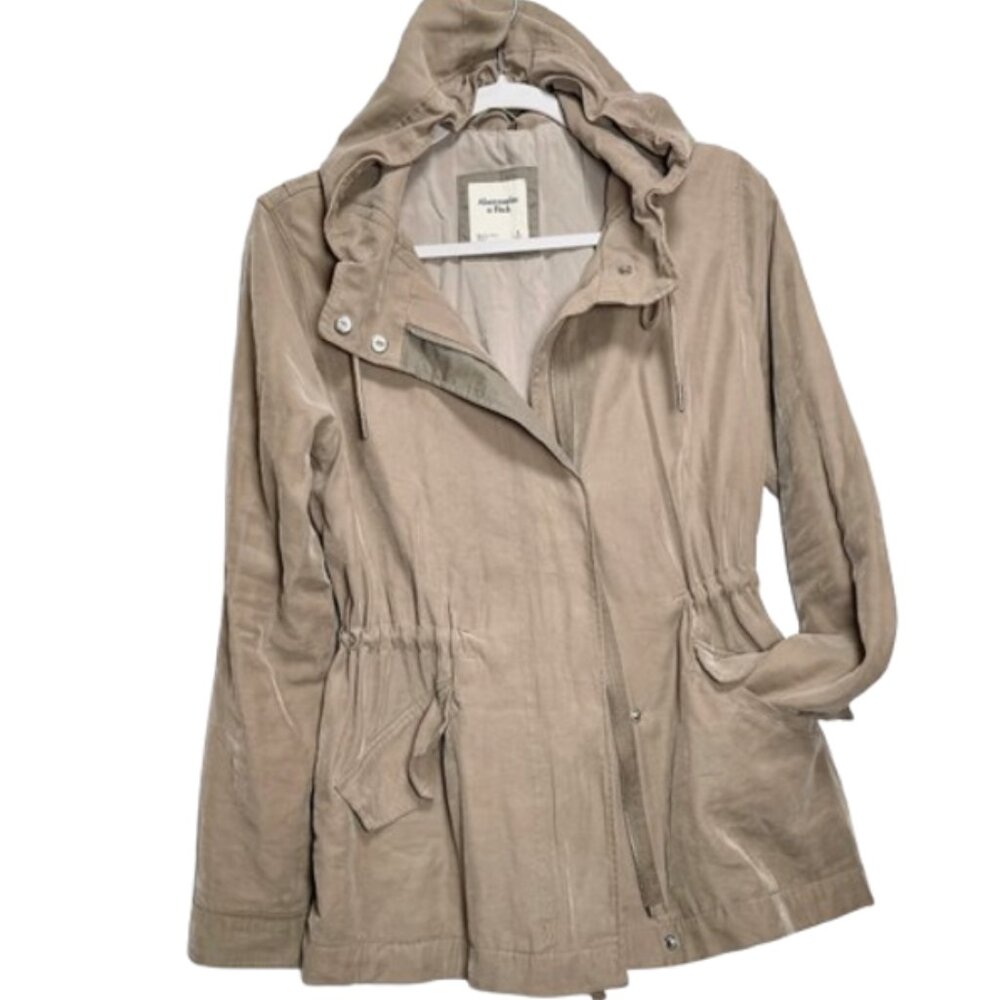 Abercrombie & Fitch Women's Army Green Hooded Utility Jacket XS